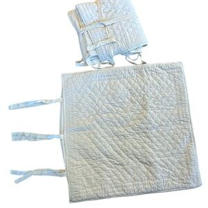 2 Pottery Barn NWT Cream Quilted Velvet one Side Shams 26” x 26”